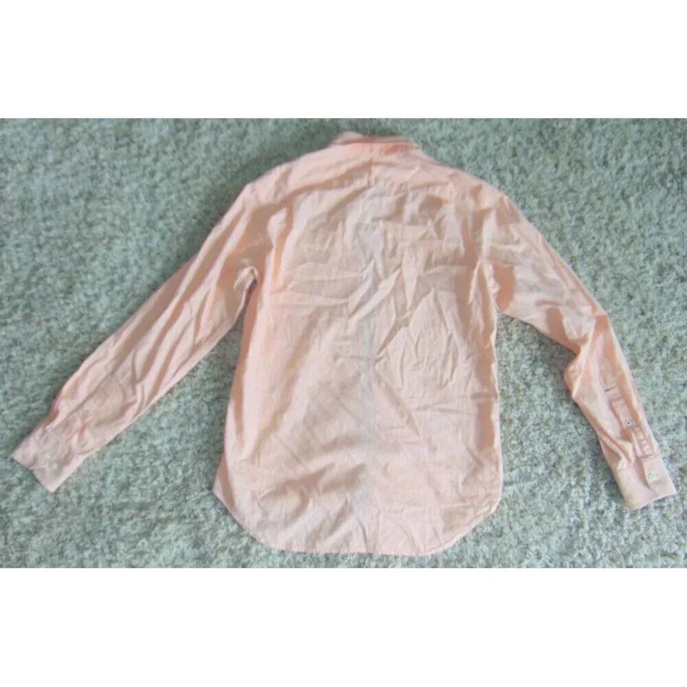 Banana Republic Dress Shirt Mens S Orange Long Sleeve Button Collared Slim